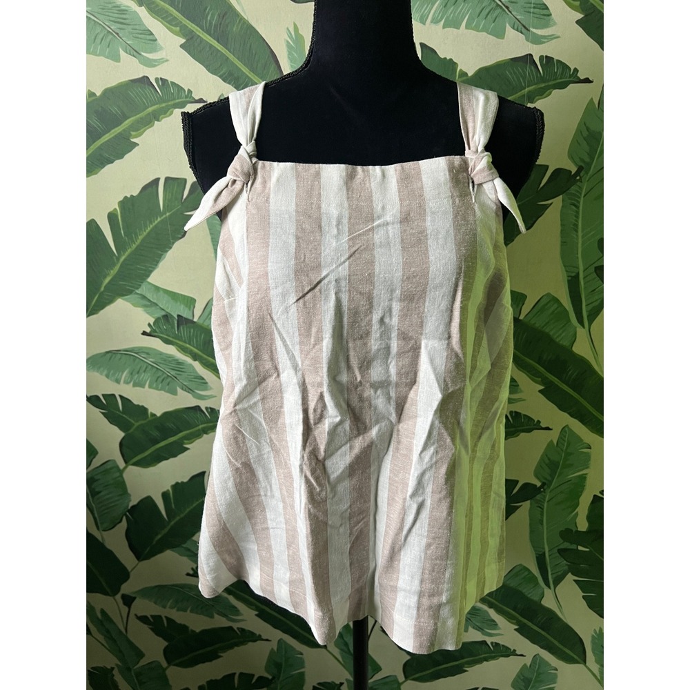 LC‎ Lauren Conrad Striped Linen Blend Tank Top Women S Tan